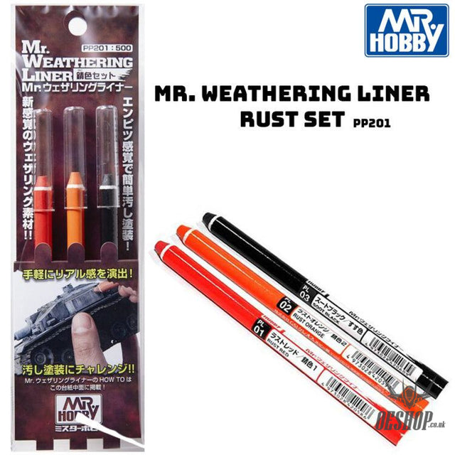 GSI Creos Mr Hobby PP-201 Weathering Liner Rust Colour Set Painting Consumables
