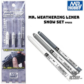 GSI Creos Mr Hobby PP-203 Weathering Liner Snow Colour Set Painting Consumables