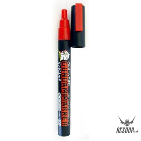 GSI Mr.Hobby GM07 200 Gundam Marker Red Angled Flat Edge Tip GSI Creos Mr. Hobby 3.25 OEShop