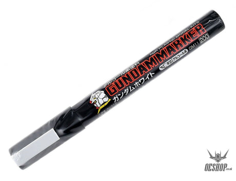 GSI Mr.Hobby GM11 200 Gundam Marker White Angled Flat Edge Tip Markers