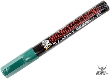 GSI Mr.Hobby GM18 200 Gundam Marker Metallic Green Angled Flat Edge Tip GSI Creos Mr. Hobby 3.25 OEShop