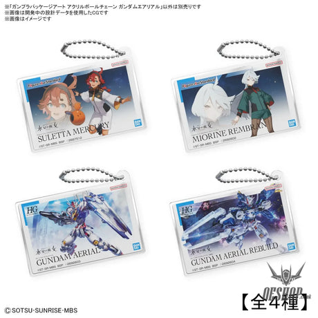 Gunpla Package Art Acrylic Ball Chain 1/144 HG 03 Gundam Aerial (The Witch from Mercury) Scale Model Kits