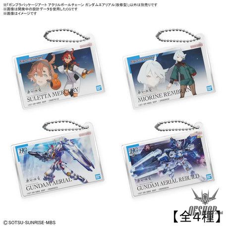 Gunpla Package Art Acrylic Ball Chain 1/144 HG 19 Gundam Aerial Rebuild Scale Model Kits