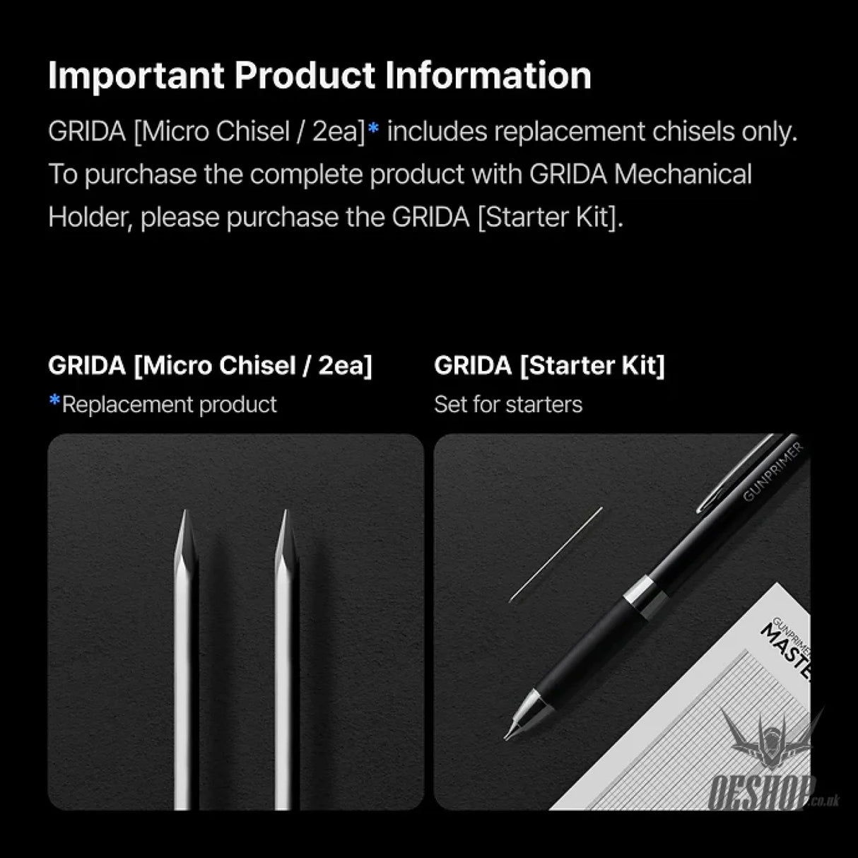 Gunprimer Grida Micro Chisel (Qty: 2 ea) G05-MC1 Scribing Tools