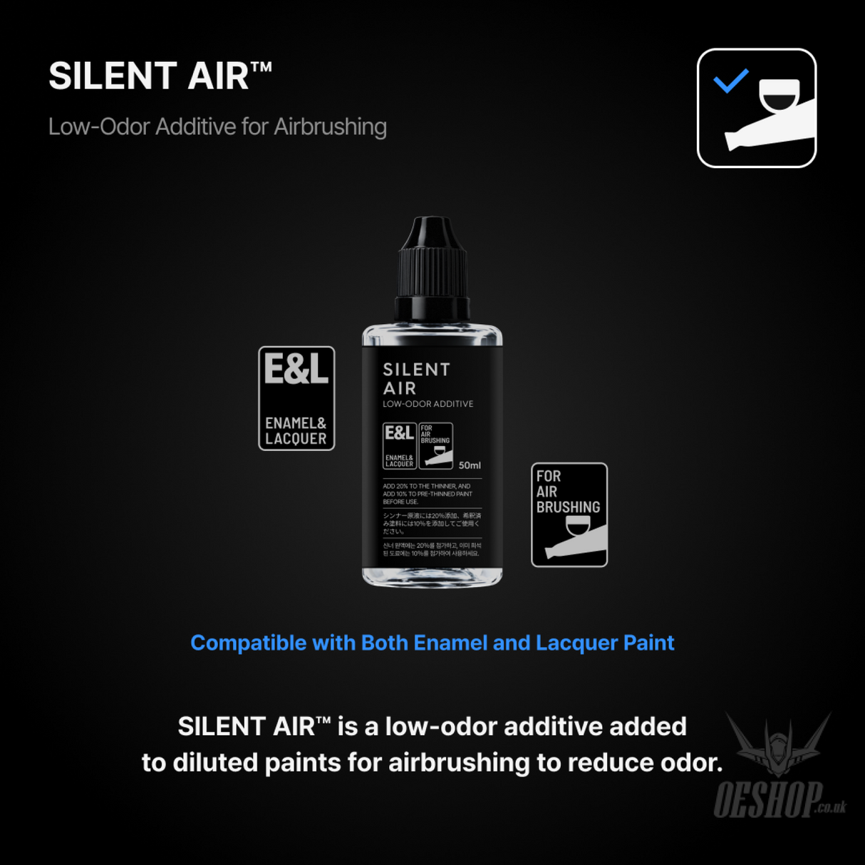 Gunprimer SILENT AIR Low-Odor Airbursh Additive 50ml STA-A55-50 - Painting Consumables
