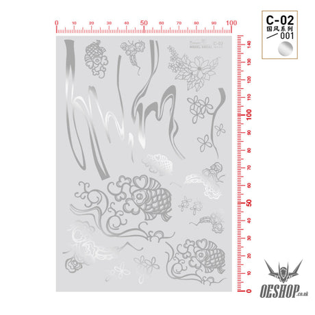 HobbyMio C-02 Model Decals National Style Series Metallic Color Decals