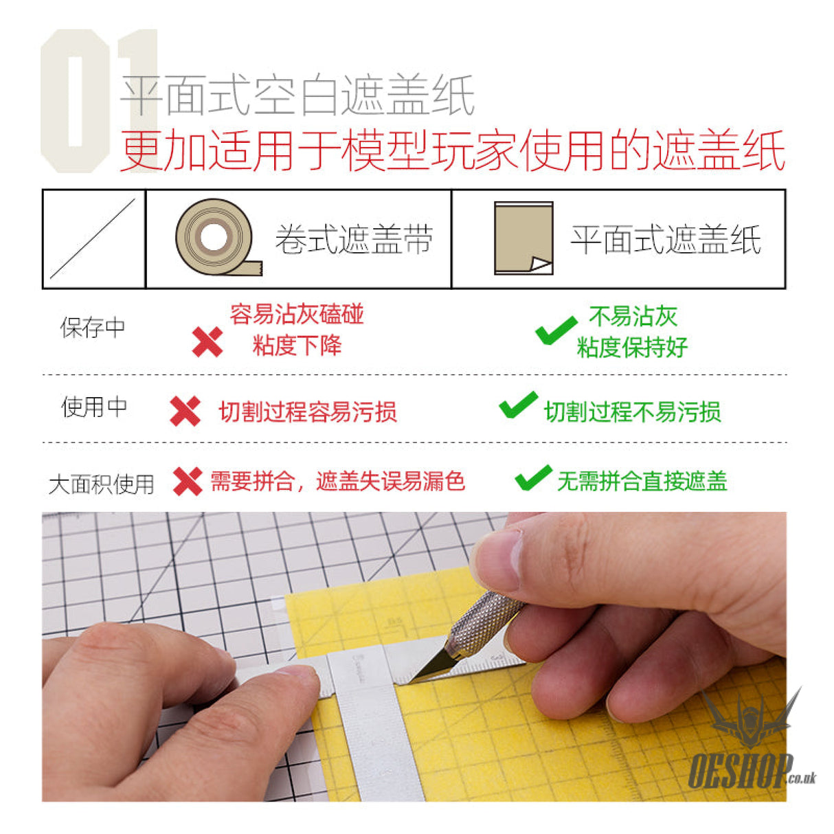 HobbyMio Flat Blank DIY Masking Sticker Size 21cm*14.5cm Masking