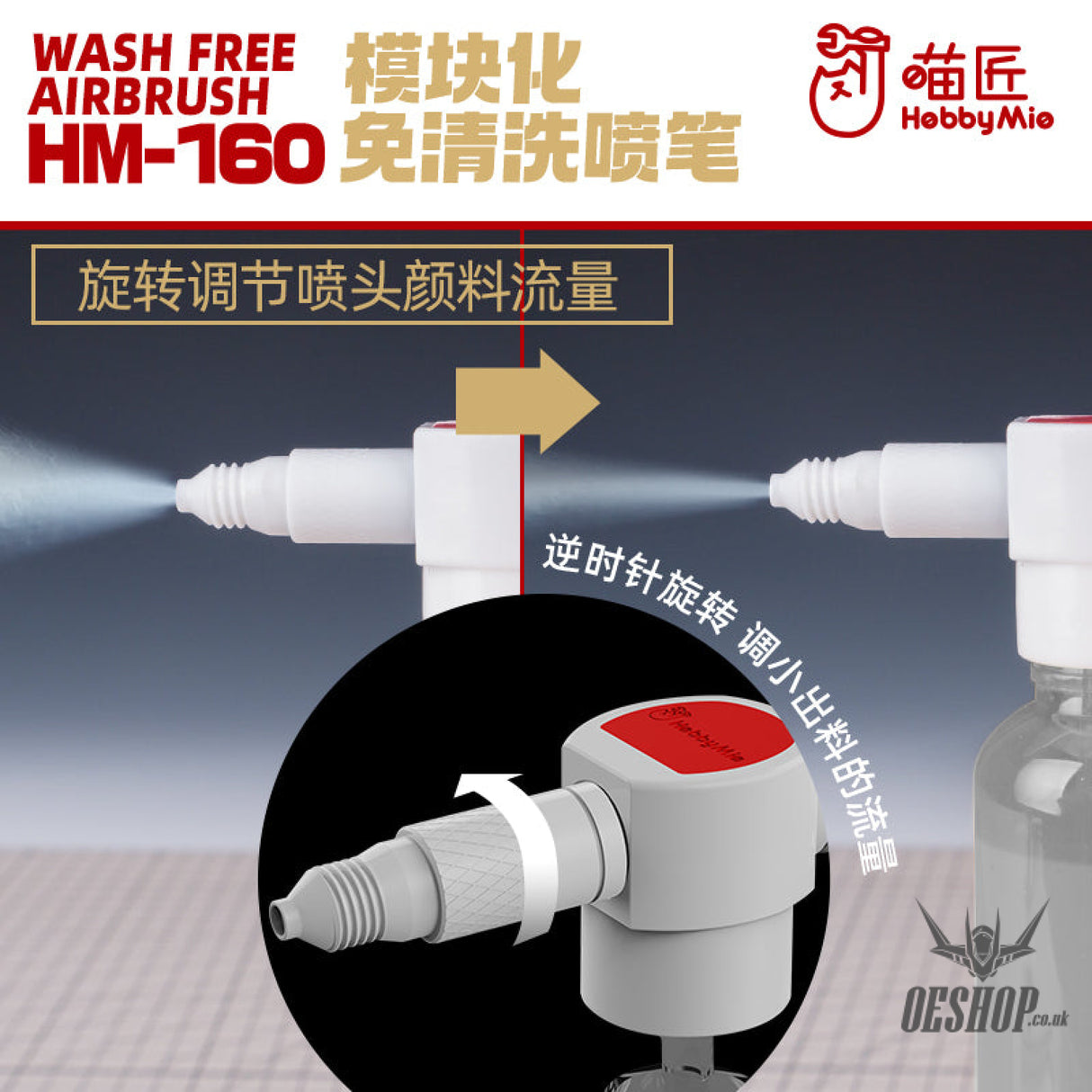 HobbyMio HM-160 Wash Free Airbrush Airbrushes