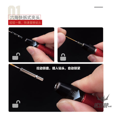 Hobbymio Hmz-01 Quick Connect Hand Drill/Drill Bit Gundam Military Model Punching Diy