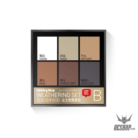 Hobbymio Hws-01/02/03 Weathering Powder Set 6 Colors In 1 Case For Scale Model Weathering Set