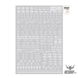 HobbyMio MHG01 Model Decals 1/144 Universal Warning Label With UV Options MHG01-001 White Decals