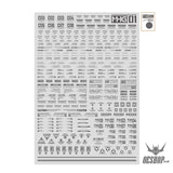 HobbyMio MHG01 Model Decals 1/144 Universal Warning Label With UV Options MHG01-002 Dark Gray Decals