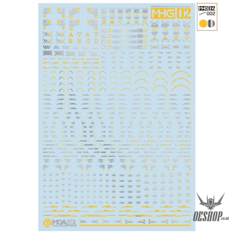 HobbyMio MHG02 Model Decals 1/144 Universal Warning Label With UV Options MHG02-002 Decals