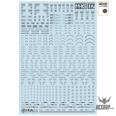 HobbyMio MHG02 Model Decals 1/144 Universal Warning Label With UV Options MHG02-004 Decals