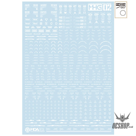 HobbyMio MHG02 Model Decals 1/144 Universal Warning Label With UV Options MHG02-007 Decals