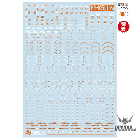 HobbyMio MHG02 Model Decals 1/144 Universal Warning Label With UV Options MHG02-009 (UV) Decals