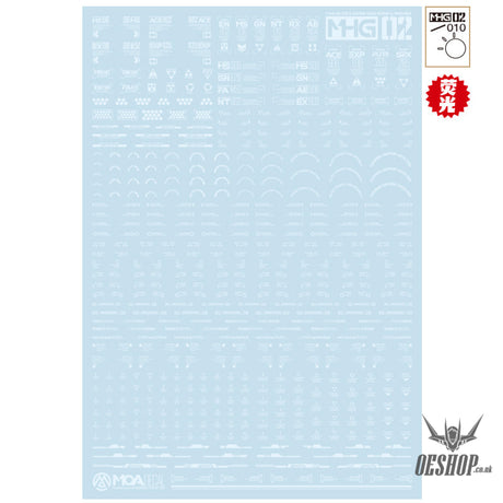 HobbyMio MHG02 Model Decals 1/144 Universal Warning Label With UV Options MHG02-010 (UV) Decals