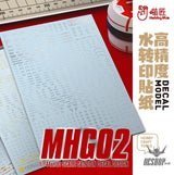 HobbyMio MHG02 Model Decals 1/144 Universal Warning Label With UV Options Decals