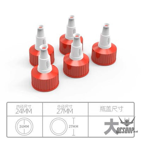 HobbyMio PET Paint Mixing Bottle Bottle Lid Large size for 100ML (5 pieces) Airbrush Accessories