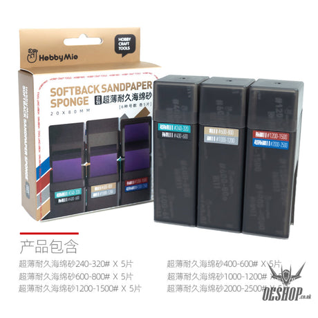HobbyMio Softback Sanding Sponge Softback Sandpaper Sponge Set