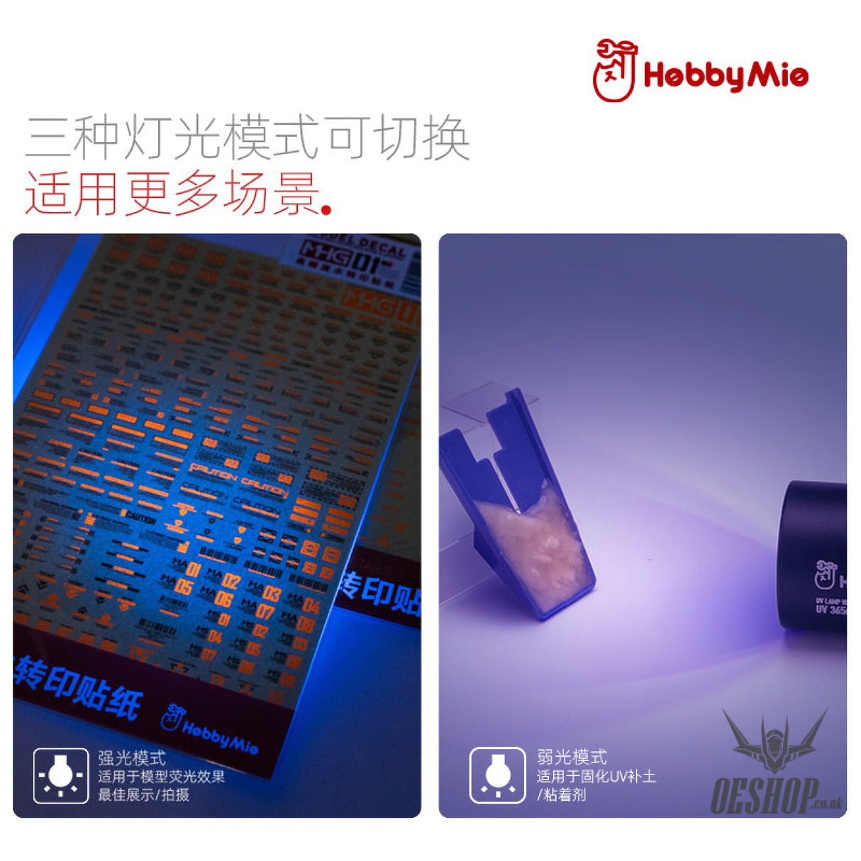 Hobbymio Uv Decals Fluorescent Ultraviolet Flashlight ( Usb Charging)