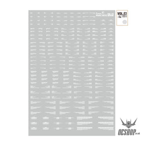 HobbyMio VOL.03 Model Decals Horizontal Text Universal For Sci-fi Mechas With UV Options VOL.03/001 Decals