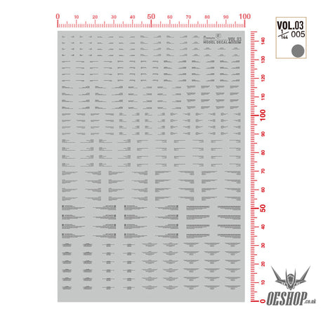 HobbyMio VOL.03 Model Decals Horizontal Text Universal For Sci-fi Mechas With UV Options Decals