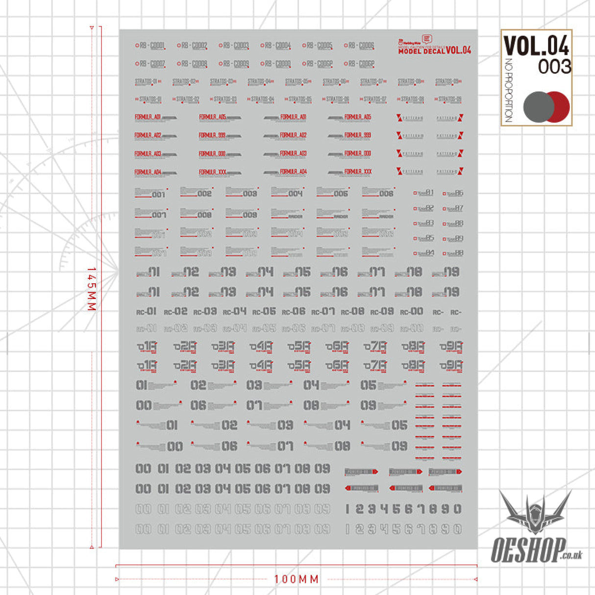 Hobbymio Vol.04 Model Decals General Signs Warning With Uv Options Vol.04/003