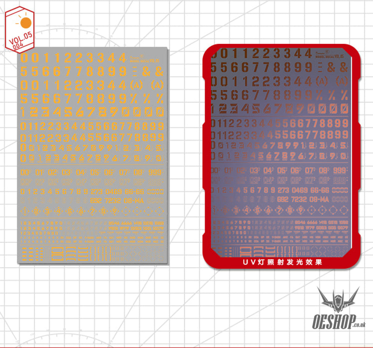 HobbyMio VOL.05 Model Decals Number numeric characters With UV Options Decals
