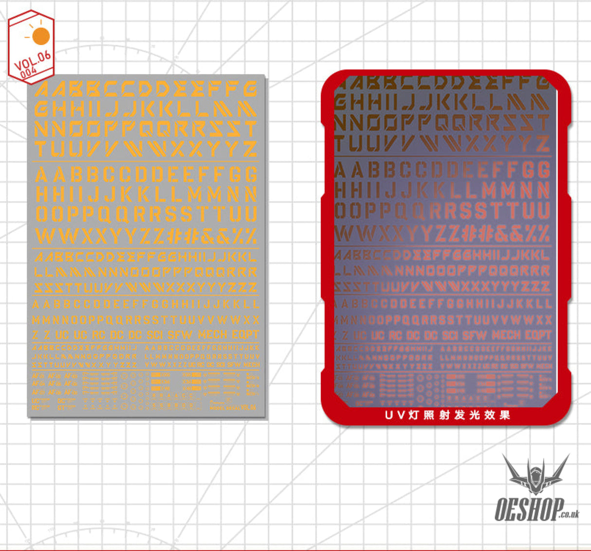 Hobbymio Vol.06 Model Decals English Characters With Uv Options