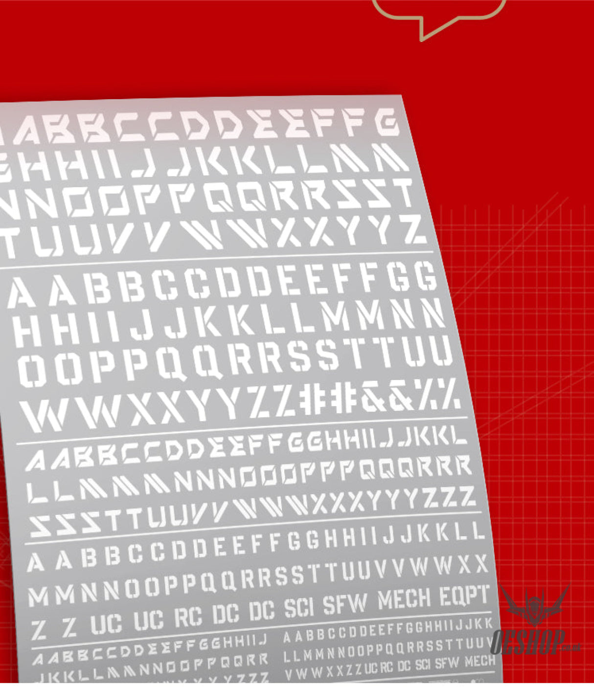 Hobbymio Vol.06 Model Decals English Characters With Uv Options