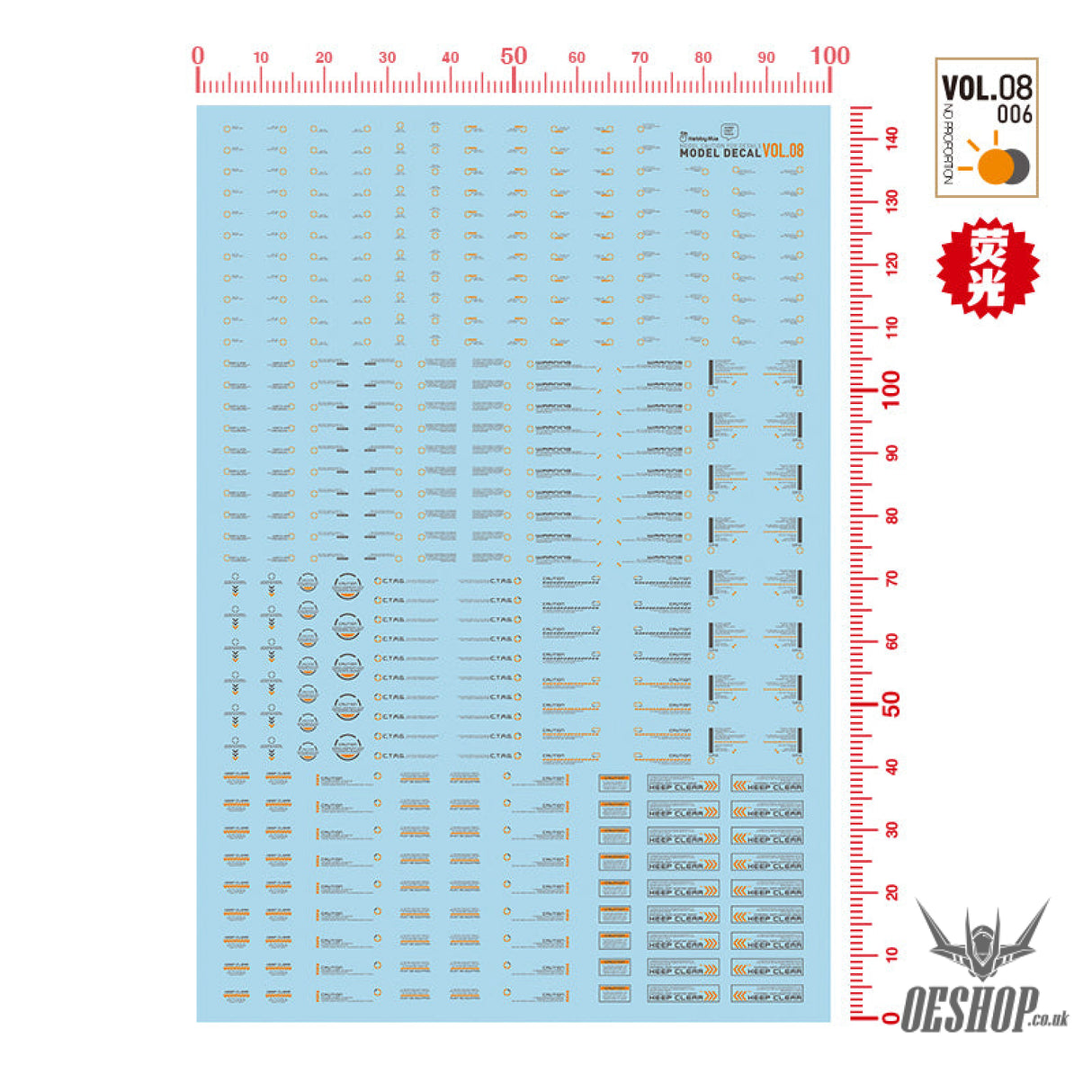 Hobbymio Vol.08 Model Decals General Warning Symbols With Uv Options Vol.08/0061144(Uv)