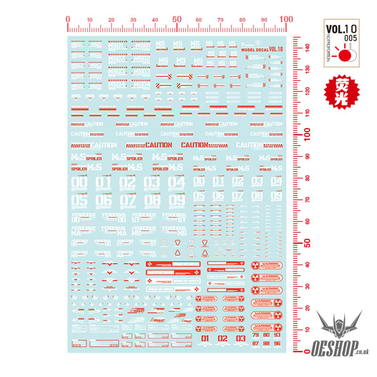 Hobbymio Vol.10 Model Decals Universal For Scale 1/100 & 1/144 Gundam With Uv Options Vol.010/005