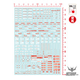Hobbymio Vol.10 Model Decals Universal For Scale 1/100 & 1/144 Gundam With Uv Options Vol.010/005