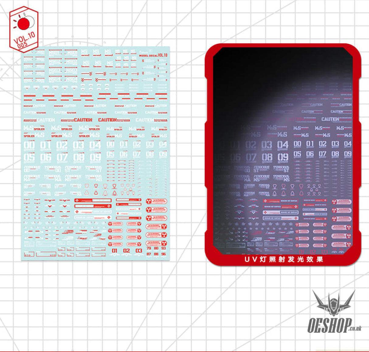 Hobbymio Vol.10 Model Decals Universal For Scale 1/100 & 1/144 Gundam With Uv Options