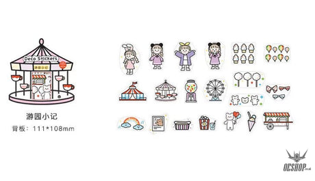Infeel.Me A Beautiful Day Stickers (40 pieces) Amusement Park Memories (40 pieces) Sticker