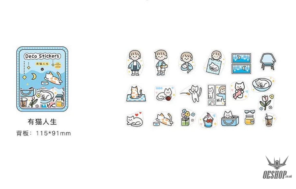 Infeel.Me A Beautiful Day Stickers (40 pieces) Cat Life (40 pieces) Sticker