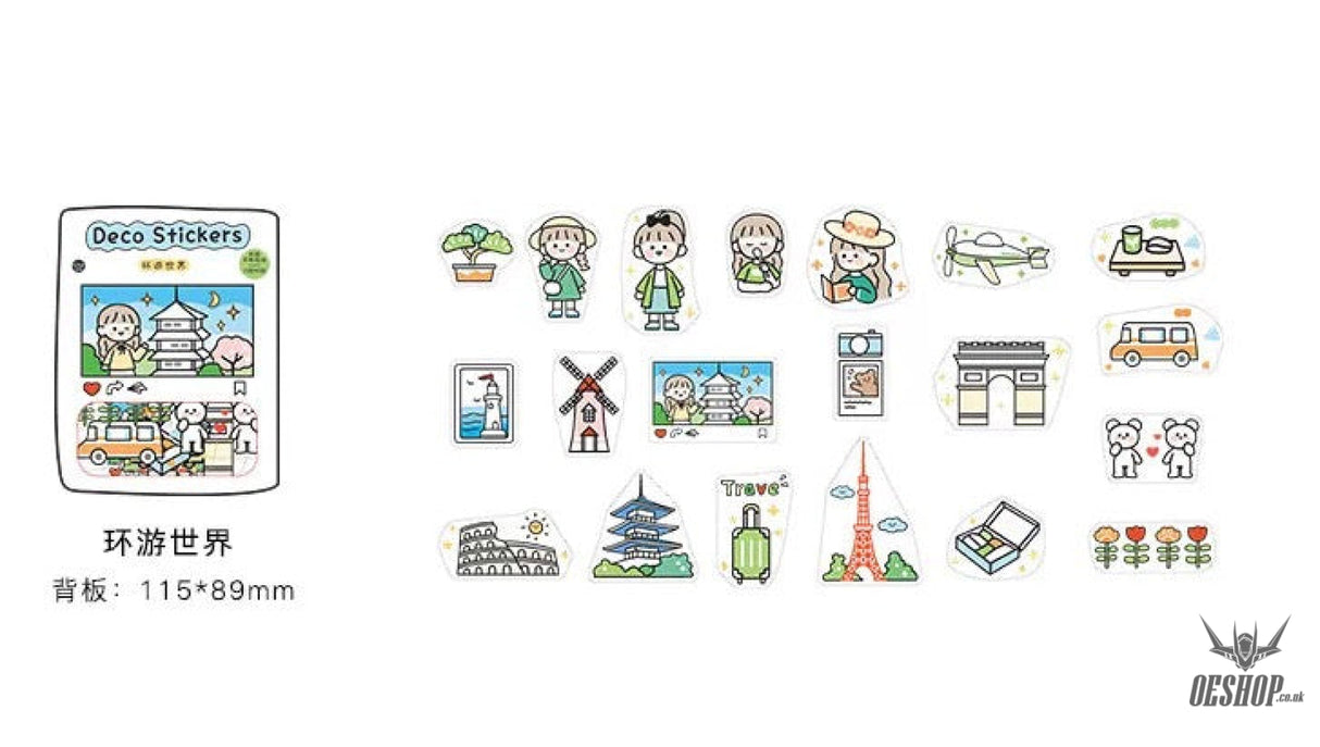 Infeel.Me A Beautiful Day Stickers (40 pieces) Travel the World (40 pieces) Sticker