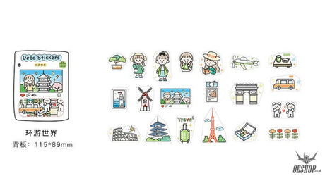 Infeel.Me A Beautiful Day Stickers (40 pieces) Travel the World (40 pieces) Sticker