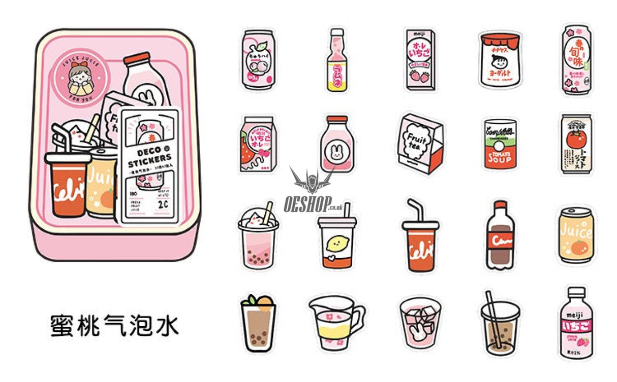 Infeel.Me Share the deliciousness with you Stickers (40 pieces) Peach Soda (Juice Juice)(40 pieces) Sticker