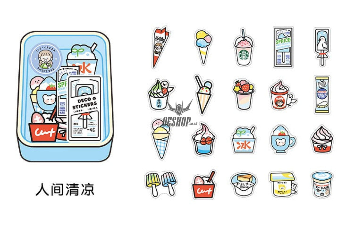 Infeel.Me Share the deliciousness with you Stickers (40 pieces) Summer Chill (Ice-cream)(40 pieces) Sticker