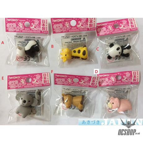IWAKO Erasers  Animal Assort Single Erasaer Iwako 0.99 OEShop