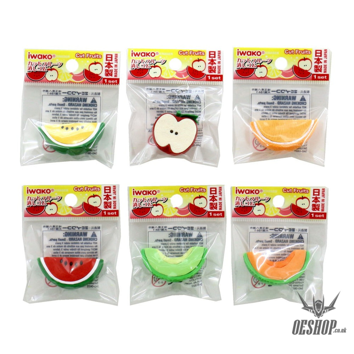 IWAKO Erasers Cut Fruit 6 Types Assort Single Erasaer Iwako 0.99 OEShop
