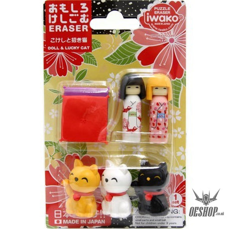 IWAKO Erasers  Kokeshi Beckoning cat Blister Pack Eraser Iwako 4.49 OEShop