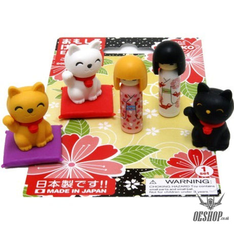 IWAKO Erasers  Kokeshi Beckoning cat Blister Pack Eraser Iwako 4.49 OEShop