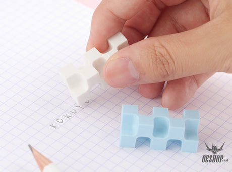 Kokuyo Eraser "Kadoke Shipuchi" Kadokeshi Blue/White 2-color set KOKUYO 1.99 OEShop