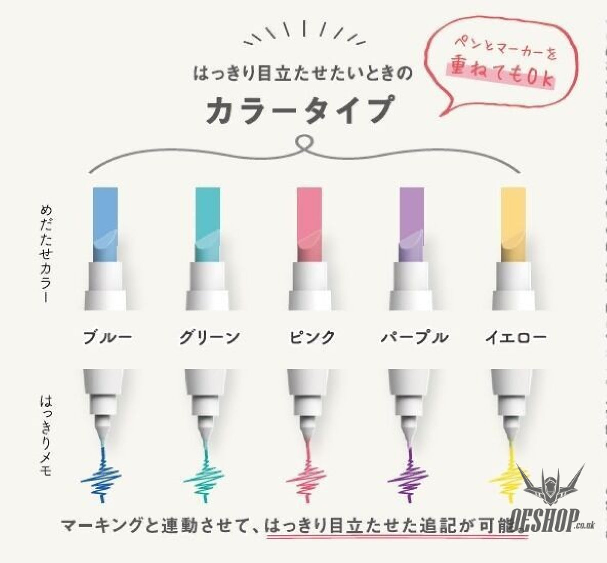 KOKUYO Mark+ 2 Way Highlighter 5-colour set PM-MT200-5S KOKUYO 9.99 OEShop