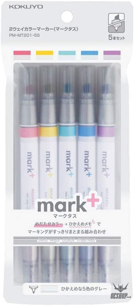 KOKUYO Mark+ 2 Way Highlighter Gray 5-colour set PM-MT201-5S KOKUYO 9.99 OEShop