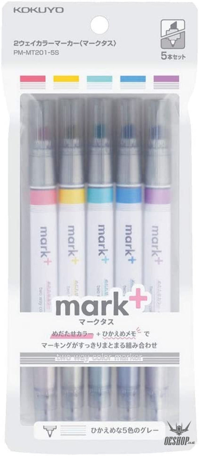 KOKUYO Mark+ 2 Way Highlighter Gray 5-colour set PM-MT201-5S KOKUYO 9.99 OEShop