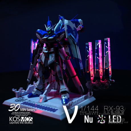 KOSMOS LED Unit For RG 1/144 RX-93 Nu / Hi-V Gundam Floating Gun Nu Floating Gun + Hi-Nu Gundam Backpack Track Lighting
